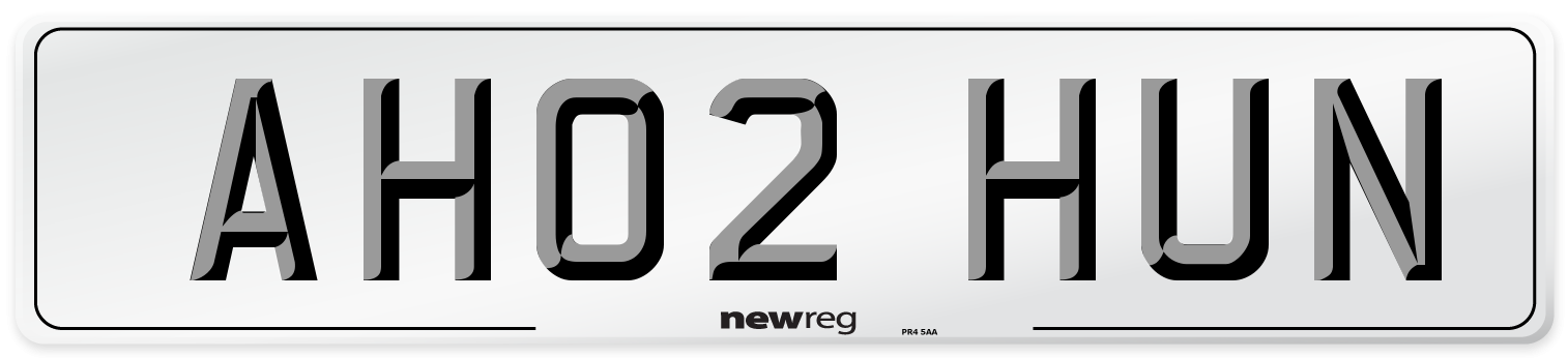 AH02 HUN Number Plate from New Reg